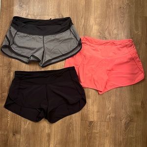 3 pairs of Lulu Lemon shorts